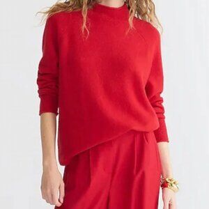 J Crew Mock Neck Roll Neck Sweater - Red